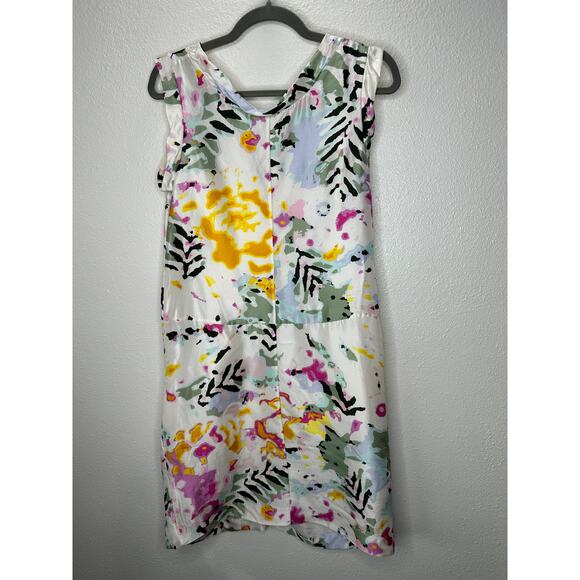 Thakoon White Floral Print Sleeveless Silk Sheath Mini Dress 6 - Picture 8 of 15